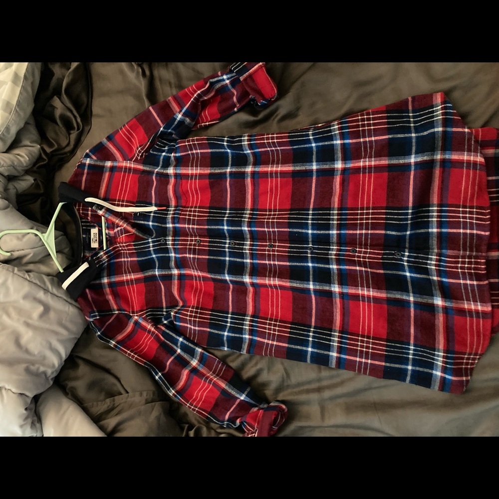 Tommy Hilfigure relaxed fit button up dress with hood